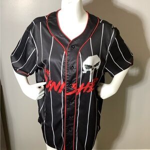 Men’s Medium Marvel The Punisher Button Up Short Sleeve Shirt